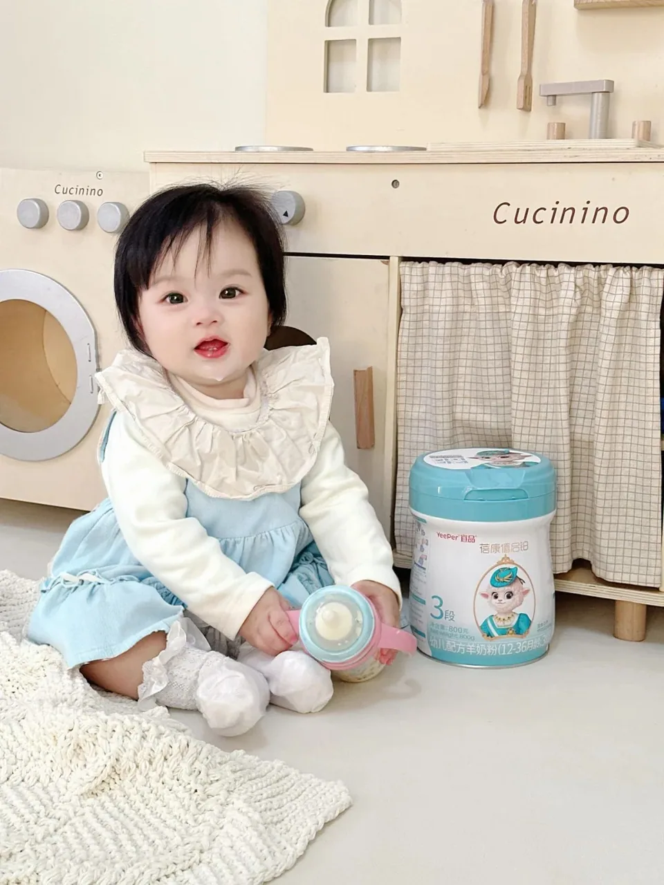 小晚夏Milky与蓓康僖启铂幼儿配方羊奶粉的真实育儿照片